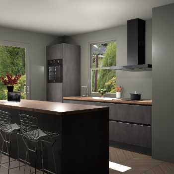 Beton Antraciet greeploze keuken Toulouse 52327