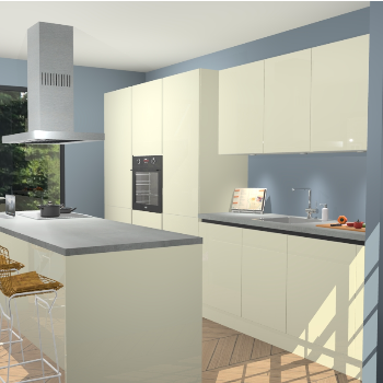 Magnolia Hoogglans Greeploze keuken Straatsburg 50376