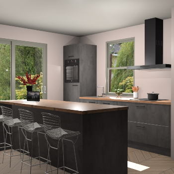 Beton Antraciet keuken Toulouse 52325