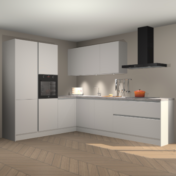 Zijdegrijze greeploze keuken Parla 87614