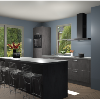 Beton Antraciet keuken Toulouse 52336