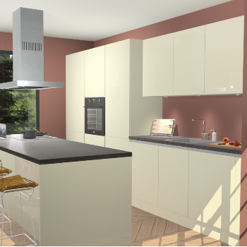 Magnolia Hoogglans Greeploze keuken Straatsburg 50354