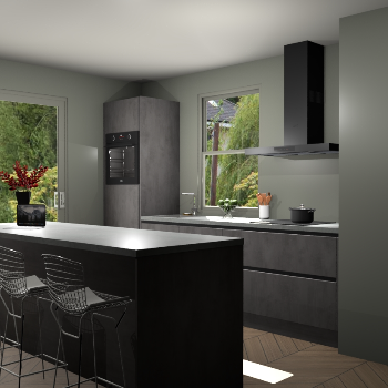 Beton Antraciet greeploze keuken Toulouse 52341