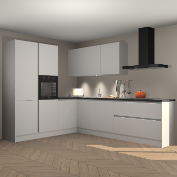 Zijdegrijze greeploze keuken Parla 87628