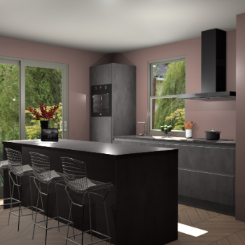 Beton Antraciet greeploze keuken Toulouse 52345