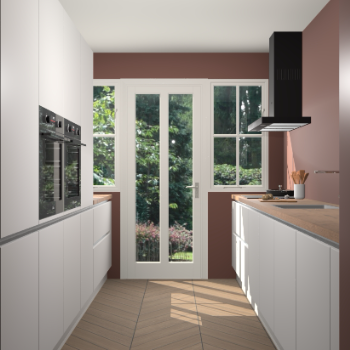 Zijdegrijze greeploze keuken Olympia 88596