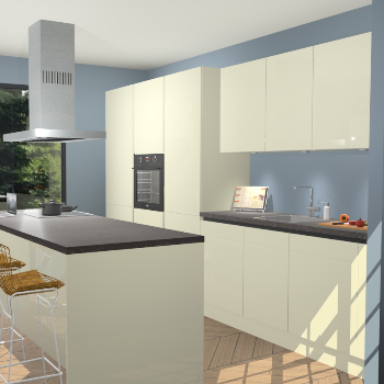 Magnolia Hoogglans Greeploze keuken Straatsburg 50375