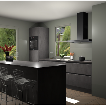 Beton Antraciet greeploze keuken Toulouse 52348