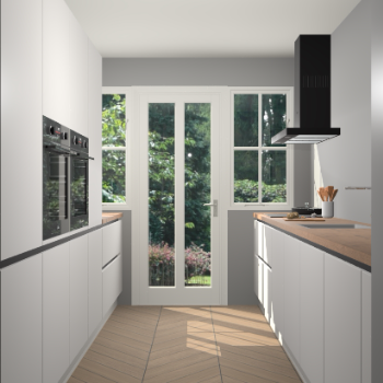 Zijdegrijze greeploze keuken Olympia 88599