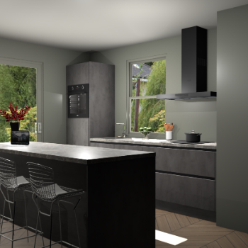 Beton Antraciet greeploze keuken Toulouse 52355