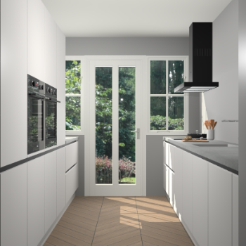 Zijdegrijze greeploze keuken Olympia 88606