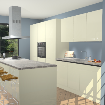 Magnolia Hoogglans Greeploze keuken Straatsburg 50374