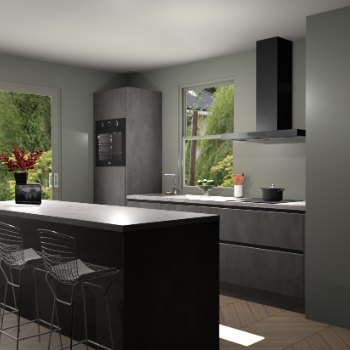 Beton Antraciet greeploze keuken Toulouse 52361