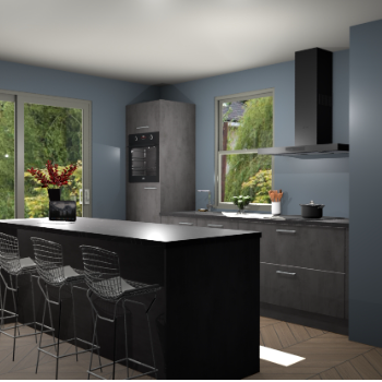 Beton Antraciet keuken Toulouse 52364