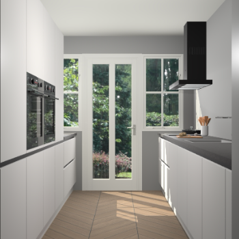 Zijdegrijze greeploze keuken Olympia 88617