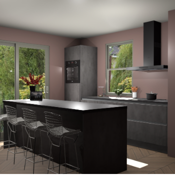 Beton Antraciet greeploze keuken Toulouse 52366