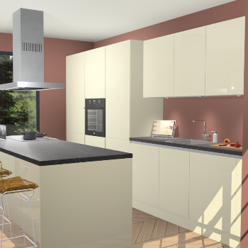 Magnolia Hoogglans Greeploze keuken Straatsburg 50359