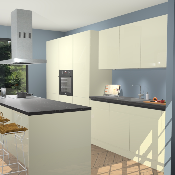 Magnolia Hoogglans Greeploze keuken Straatsburg 50461