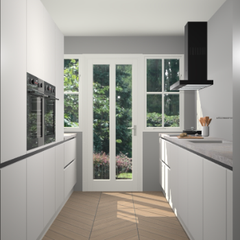 Zijdegrijze greeploze keuken Olympia 88630