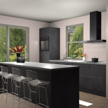 Beton Zwarte keuken Toulouse 52413