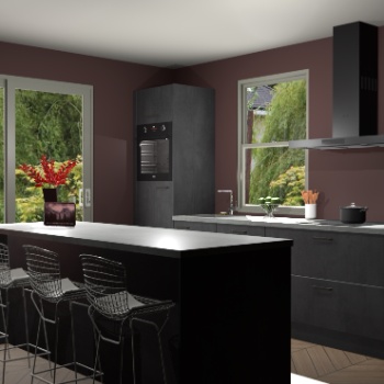 Beton Zwarte keuken Toulouse 52414