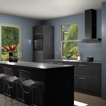 Beton Zwarte keuken Toulouse 52422