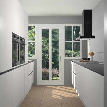 Zijdegrijze greeploze keuken Olympia 88637