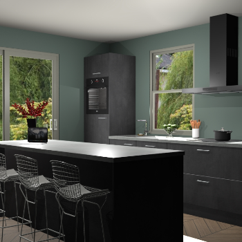 Beton Zwarte keuken Toulouse 52410