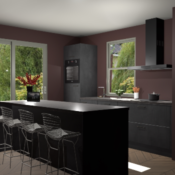 Beton Zwarte keuken Toulouse 52426