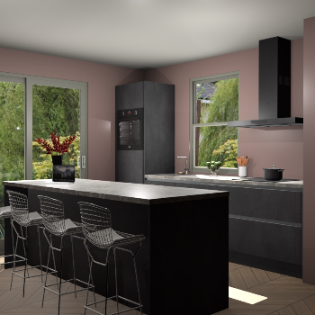 Beton Zwarte greeploze keuken Toulouse 52458