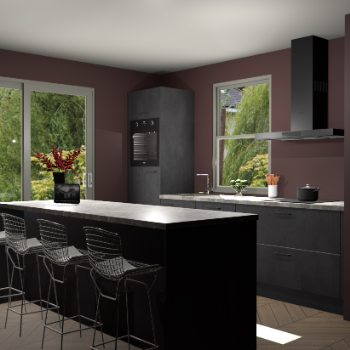 Beton Zwarte keuken Toulouse 52460