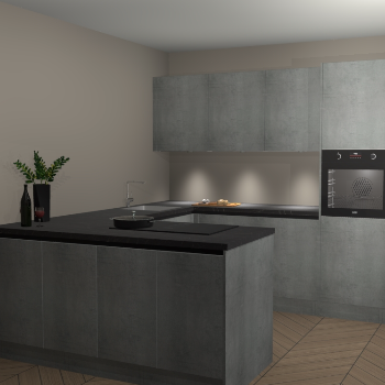 Beton parelgrijs greeploze keuken Rosario 70607