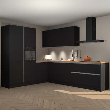 Zwarte greeploze keuken Parla 87769