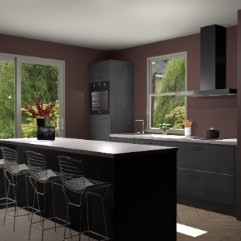 Beton Zwarte keuken Toulouse 52467