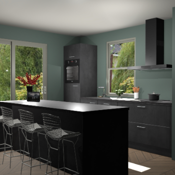 Beton Zwarte keuken Toulouse 52470