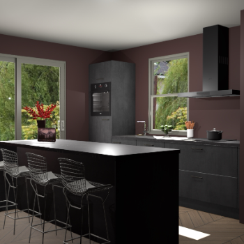 Beton Zwarte keuken Toulouse 52473