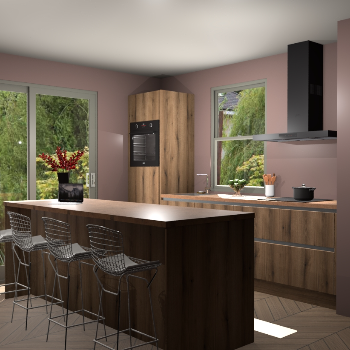 Goud Eiken greeploze keuken Toulouse 49812