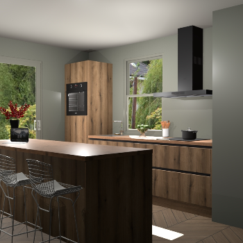 Goud Eiken greeploze keuken Toulouse 49815