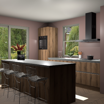 Goud Eiken greeploze keuken Toulouse 49845