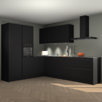 Zwarte greeploze keuken Parla 87898