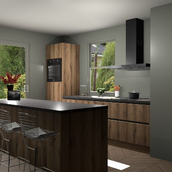 Goud Eiken greeploze keuken Toulouse 49855