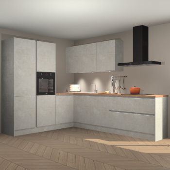 Beton opaal greeploze keuken Parla 87735