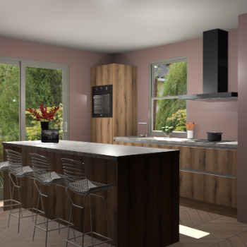 Goud Eiken greeploze keuken Toulouse 49871