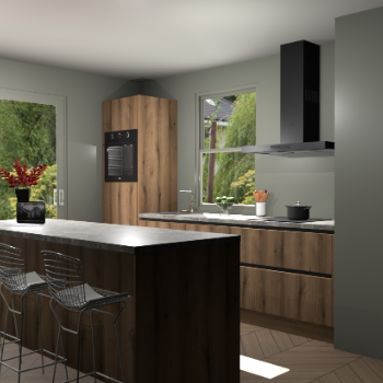 Goud Eiken greeploze keuken Toulouse 49874