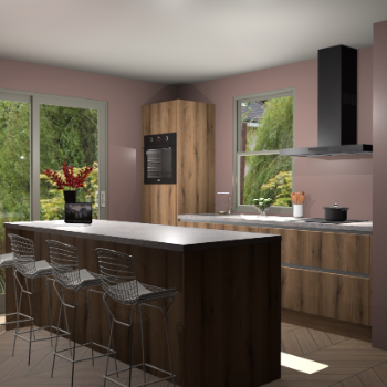 Goud Eiken greeploze keuken Toulouse 49895