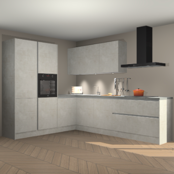 Beton opaal greeploze keuken Parla 87923