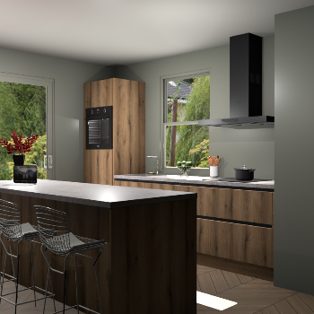 Goud Eiken greeploze keuken Toulouse 49901