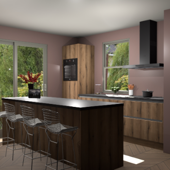 Goud Eiken greeploze keuken Toulouse 49910