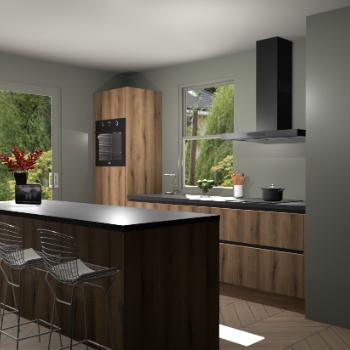 Goud Eiken greeploze keuken Toulouse 49914