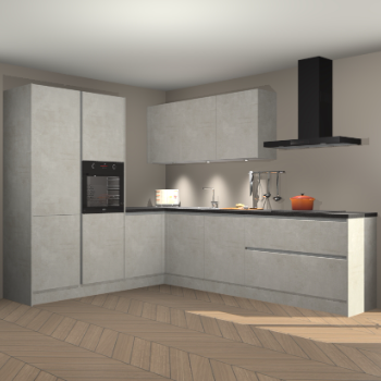 Beton opaal greeploze keuken Parla 87929